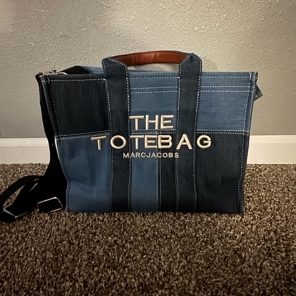 Blue and Black Messenger Bag